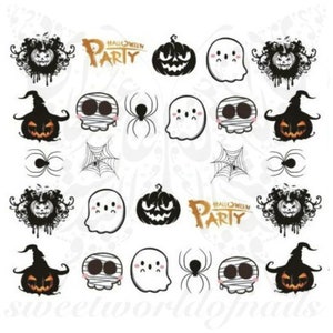 Halloween Nail Art Scary Nail Water Decals Transfers Wraps