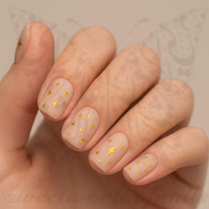 Gold Star Nail Stickers – Tiny Metallic Star Stickers for Celestial DIY Nail Art