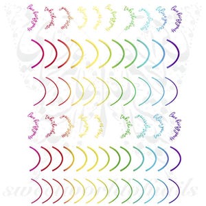 Metallic Rainbow Half Moon French Tips Stickers