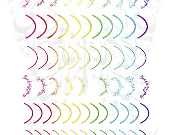 Metallic Regenbogen Halbmond Französisch Tipps Aufkleber