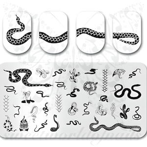 Snake Nail Art Stamping Plate