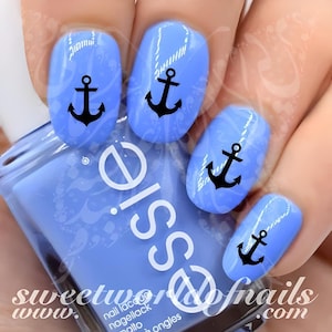 Summer Nail Art Black Anchor Water Decals