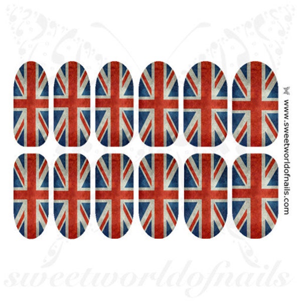 Full Cover Union Jack Decal - Décalcomanies d’eau - Nail Art - Waterslide Nail Decal