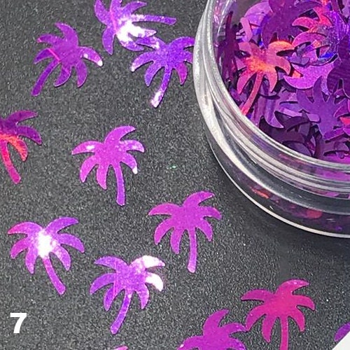 Palm Tree Nail Art Glitter Confetti Nail Decoration | Etsy