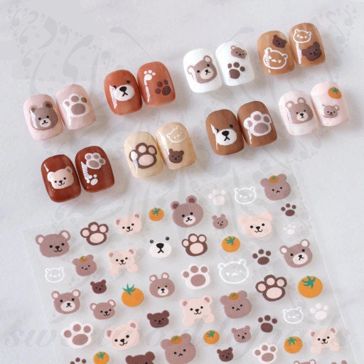Nail art teddy bears, 3D Bears, 3D Teddies, Nail Art, Nail Charms, Nail  Decoration, Craft, cabachons, gender reveal nails