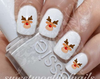 Christmas Reindeer Nail Art Water Decals