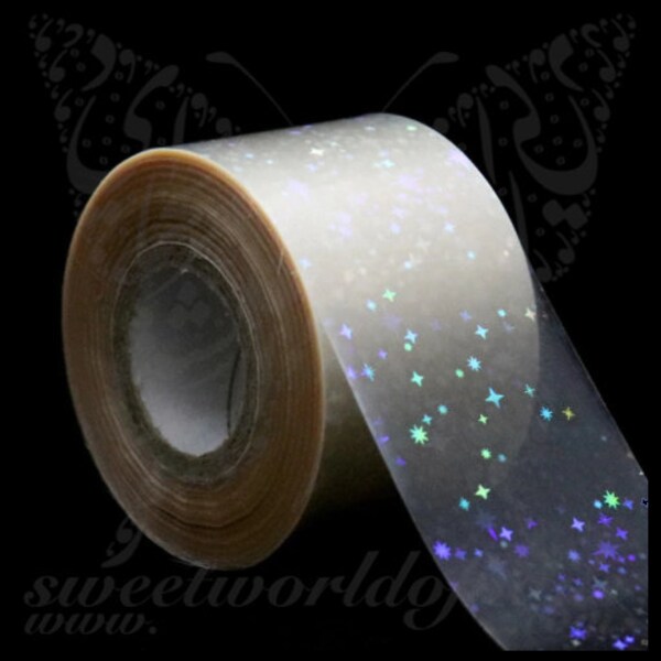 Holographic Transparent Star Nail Foil Paper Nail Art