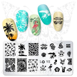 Sommer Nailart, Sommer Nagelsplatte, Sommer Nagel Kunst