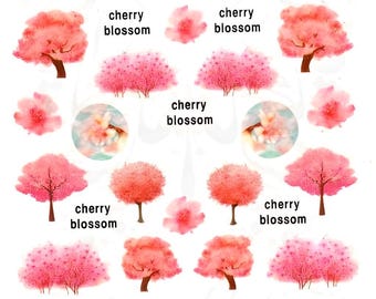 Kersenbloesem Nail Art Japanse boom Sakura Waterstickers