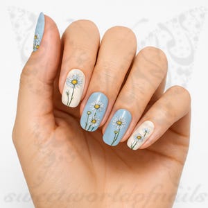 Nail art con margherite / Unghie primavera estate / Adesivi floreali / Unghie floreali