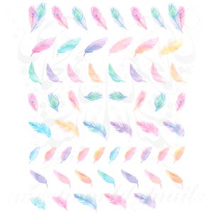 Pegatinas de plumas para decoración de uñas