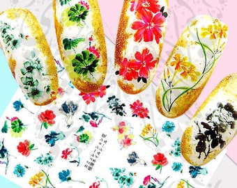 Fleurs japonaises Nail Art Stickers