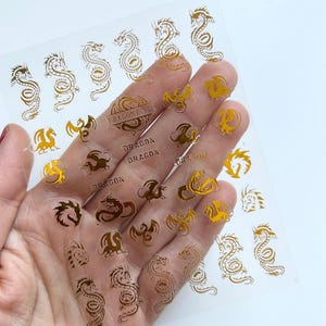 Gold Dragon Nail Art Stickers