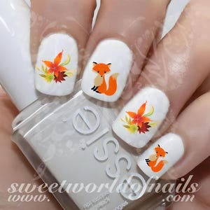 Autumn Nail Art Fox Water Decals