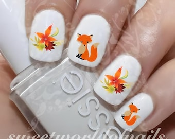 Autumn Nail Art Fox Water Decals
