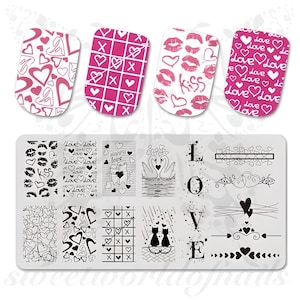 Valentines Day Nail Art Stamping Plate