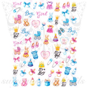 Pregnancy Baby Boy Girl Nail Art Nail Stickers