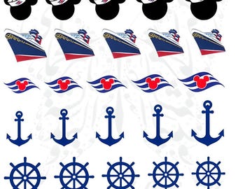 Cruise Nail Decals | Summer Nail Art Stickers | Mouse Water Transfer | Nautical Manicure for Holidays and Travel | DIY Nail Wraps