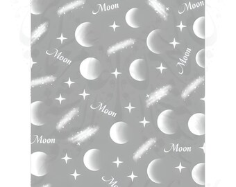 White Moon Stars Nail Art Stickers