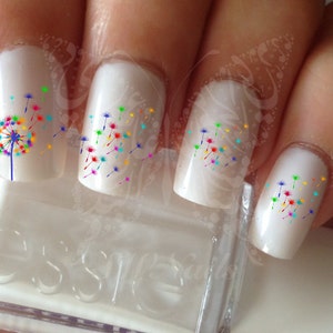 Nail Art Rainbow Dandelion Nail Water Decals Transfers Wraps