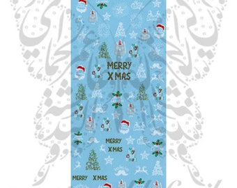 Merry Christmas Nail Art Water Decals