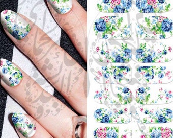 Spring Floral Nail Art Water Full Wraps Transfers
