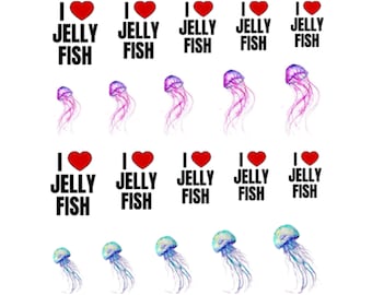 I love Jellyfish Nail Water Decals
