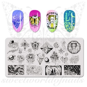 Space Universe Nail Art-stempelplaat