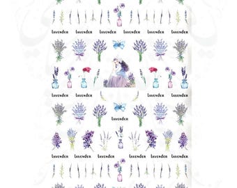 Adesivi per nail art alla lavanda