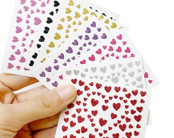 Valentines day Nails Glitter Hearts Nail Art Nail Stickers