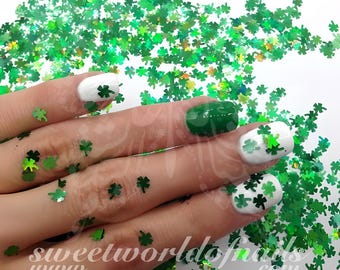 Saint Patrick's Day Nail Art Green Shamrock Leaf Decoration