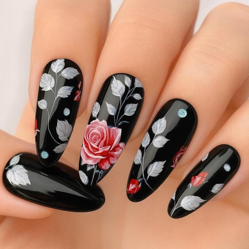Floral Nail Art Full Flower Nail Water Slides Decals