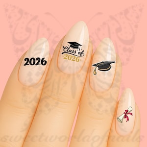 卒業ネイルアート：2026年度卒業証書ウォーターデカール