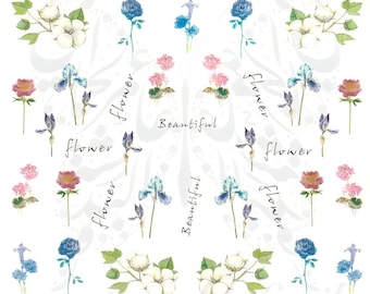 Einfache Blumen Nail Art Wasser Decals