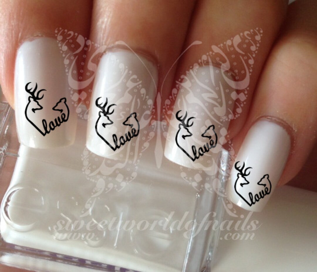 Deer Love Word Nail Art Nail Water Decals Transfers Wraps - Etsy