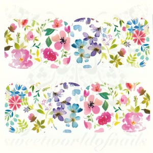 Blumen Nail Art Frühlingswasser Full Wraps
