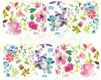 Blumen Nail Art Frühlingswasser Full Wraps