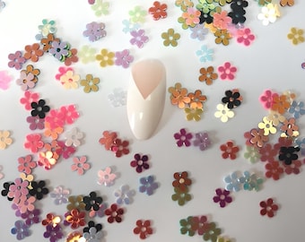 Holographisch Daisy Nailart Pailletten – 3D Blüten Glitter für die Nägel | Bunte Frühlings Nagel Dekorationen