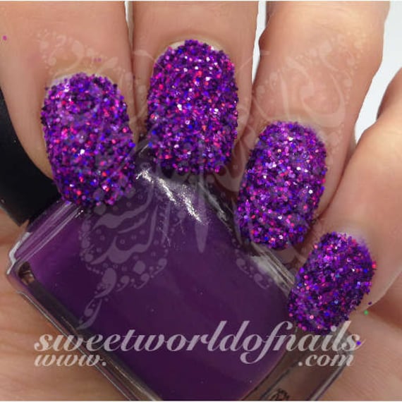 Nail Glitter Purple Sparkle Glitter Dust Powder Nail Art Etsy India