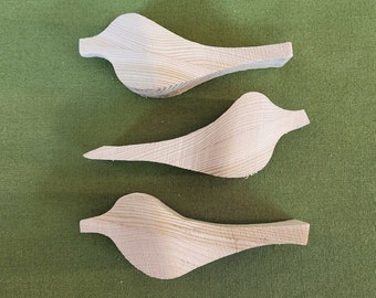 Comfort Bird Carving Set of Three, Carve Your Own Blocks, Whittling Blanks, Bird Carving, Wood Blank, Larch Blanks