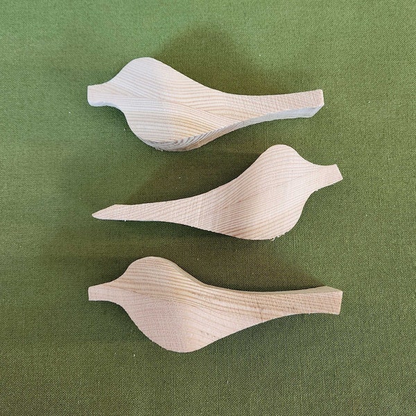 Comfort Bird Carving Set of Three, Carve Your Own Blocks, Whittling Blanks, Bird Carving, Wood Blank, Larch Blanks