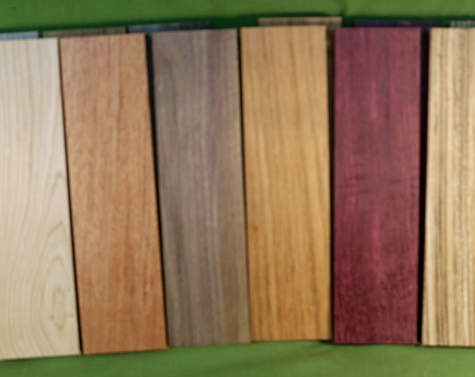 Exotic Wood Craft Pack 12 Boards, Six 6 Varieties, All 3 X 12 X 7/8