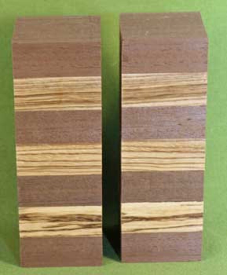 Zebrawood & Peruvian Walnut Segmented Turning Blank 2 Pieces Etsy