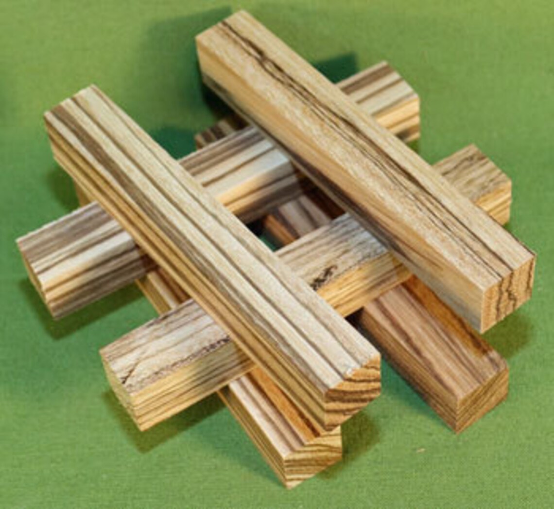Zebrawood Pen Turning Blanks 6 Each 7/8 X 7/8 X Etsy