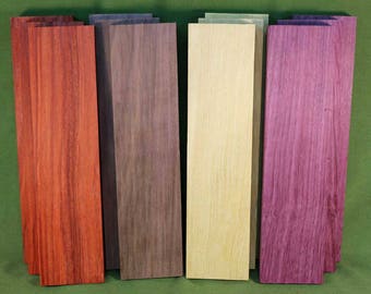 Exotic Wood Craft Pack - 12 Boards, Four (4) Varieties, All 3" x 12" x 7/8"  - FREE SHIPPING -  # 916