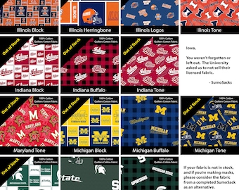 Fabric - Big 10 School Print