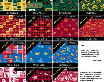Fabric - Big 12 School Print
