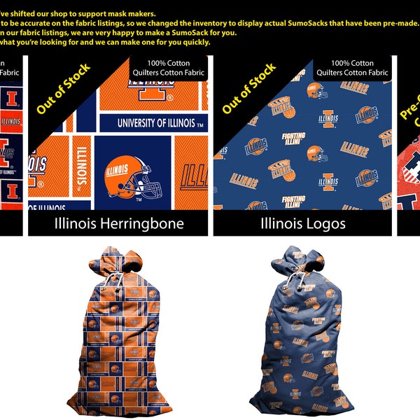 Gift Bag - Illinois Fighting Illini Print