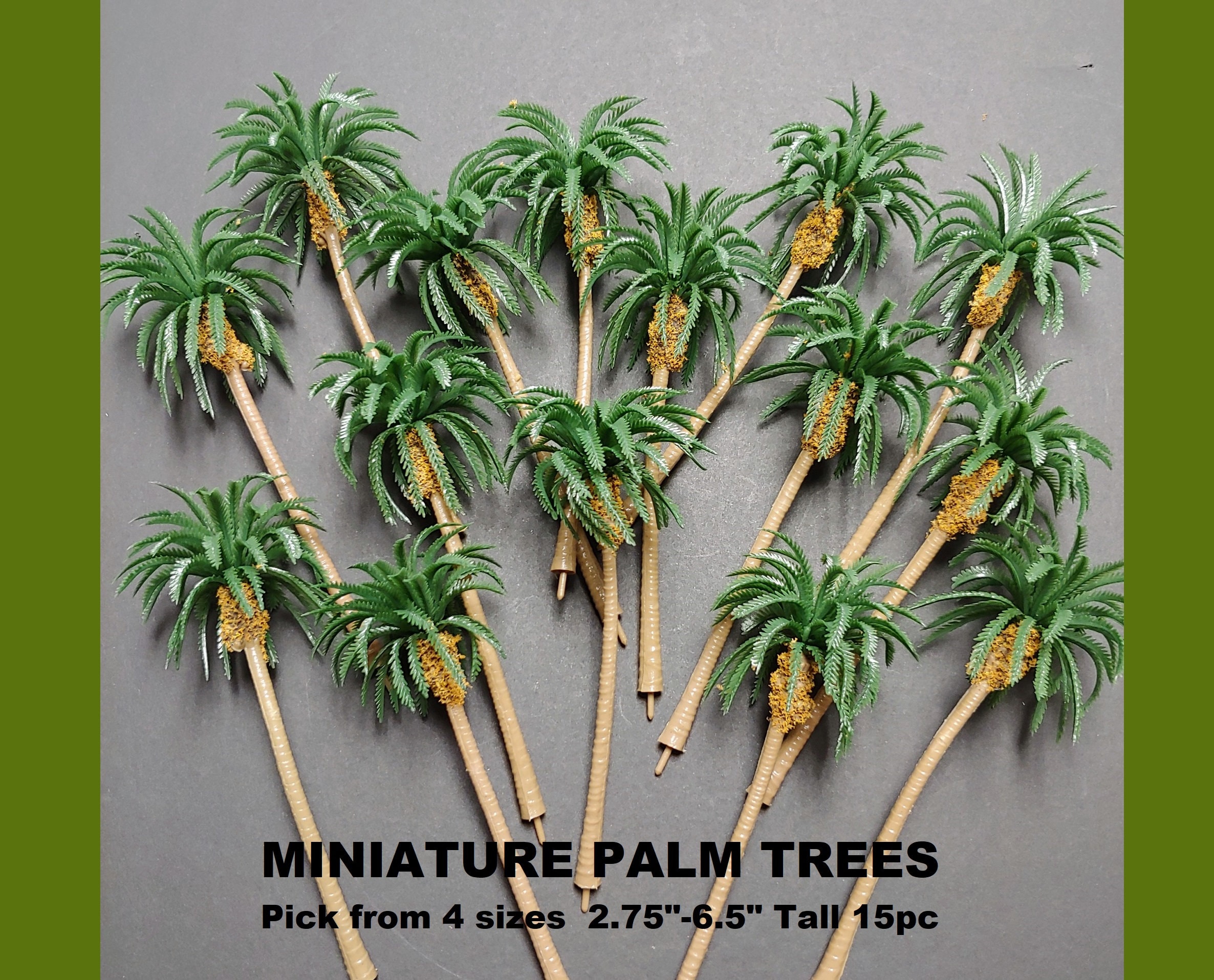 Miniature Palm Trees 2 3 46 Tall W planting Peg for War Gaming