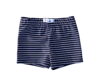 Swim Trunks - Navy Stripe - Euro Style Swim Trunks - Jammers - Boy's Swimsuits - Boy's Trunks